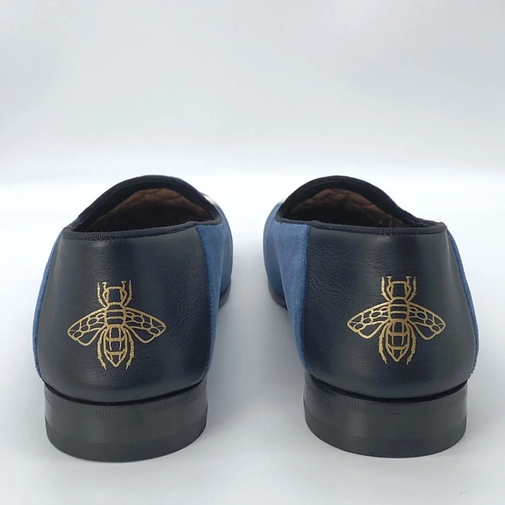 Gucci Blue Velvet New York Yankees Loafers Shoes - Picture 5 of 10